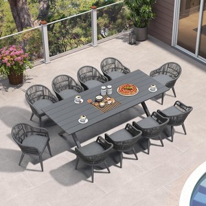 PURPLE LEAF Patio Dining Set with Outdoor Aluminium Dining Table and Woven Rattan Chairs Modern Furniture Set for Garden Yard Indoor Decor - 1 of 4