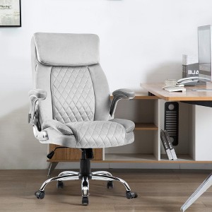 Lycvki  Velvet Swivel Office Executive Chair with Arms - 1 of 4