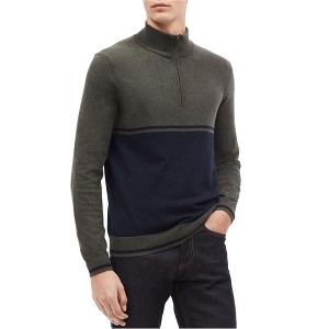 Calvin Klein Mens Colorblocked Quarter Zip Pullover Sweater - 1 of 1