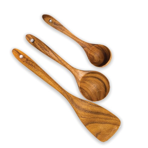 Bamboo Kitchen Utensils Set of 8 - Wooden Cooking Utensils for Nonstick  Cookware, with Holder, 1 - Kroger