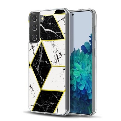 MyBat Fusion Protector Cover Case Compatible With Samsung Galaxy S21 Plus - Electroplated Black Marbling