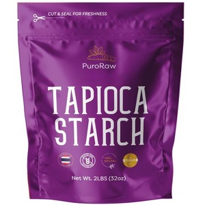 PuroRaw Tapioca Flour Starch 2 lb.Pure Gluten free tapioca starch for baking and cooking, all natural, Product of Thailand - 1 of 4