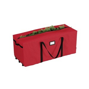 Elf Stor Elf Stor Premium Red Rolling Christmas Tree Storage Duffel Bag for 9' Disassembled Tree - 1 of 4