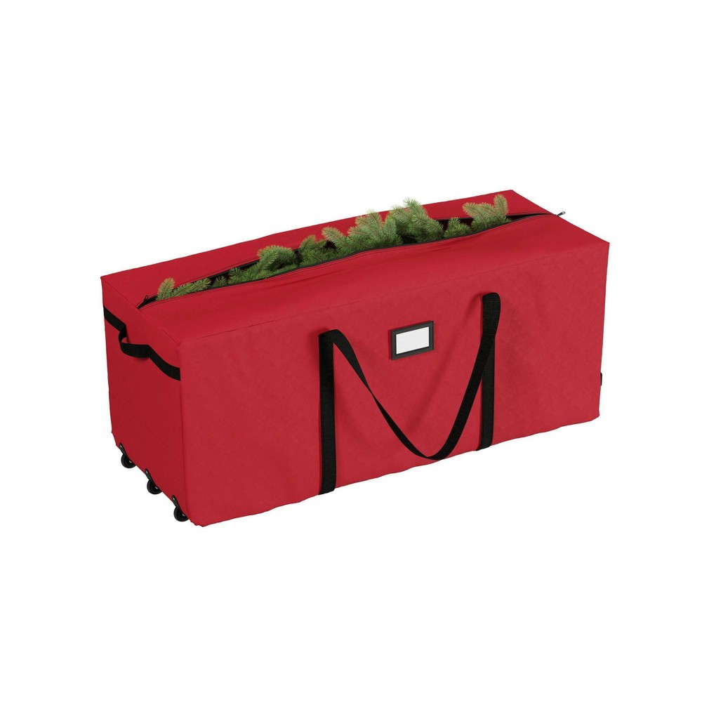 Photos - Wardrobe Elf Stor Elf Stor Premium Red Rolling Christmas Tree Storage Duffel Bag for 9' Disassembled Tree: Polypropylene, Zipper Clos