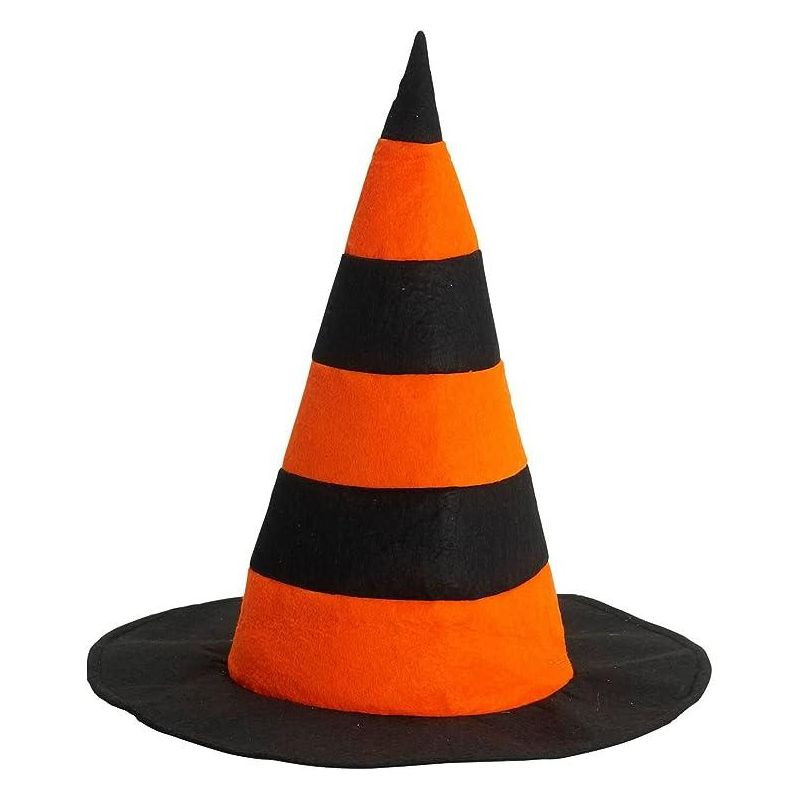 Forum Novelties Striped Witch Hat - Orange and Black Accessory, 1 of 2