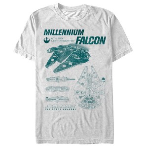 Men's Star Wars The Force Awakens Millennium Falconprints T-Shirt - 1 of 4