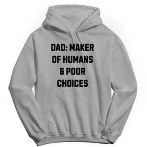 Rerun Island Men's Dad Maker Of Humans Long Sleeve Graphic Cotton Sweatshirt Hoodie - Sport Grey S - 1 of 3