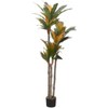 Artificial Yucca Tree with 3 Sturdy Trunks and 75 Lifelike Leaves, Silk Faux Plant in Stable Black Nursery Pot for Indoor Home and Office Decor - 2 of 4