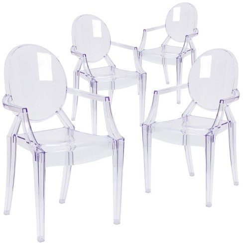 Clear chair with arms hot sale