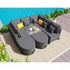 Outdoor 7-Pieces Sofa Set, Free Combination Sofa Set with 2 Coffee Table, Rattan Sofa Set with Iron Frame and Polyester Cushions–Cuddlewood - 3 of 4