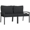 vidaXL Garden Lounge Set Black, Grey Powder-coated steel, fabric Modular - 4 of 4