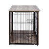 Akoasm Large Sturdy Storable Dog Cages With Stainless Steel Food And Water Basin & Iron Frame And MDF Material Rack-Black+Beige - 3 of 4