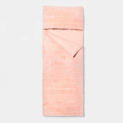 Channel Faux Fur Sleeping Bag Pink - Pillowfort™