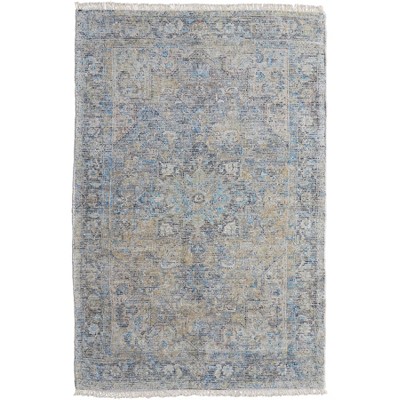 Caldwell Transitional Distressed Blue/Gray/Tan Area Rug