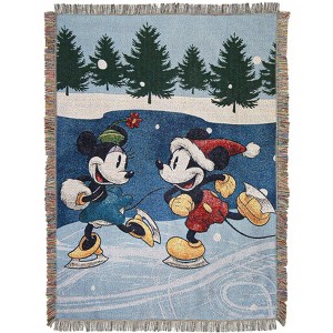 Northwest Mickey Mouse Woven Tapestry Throw Blanket, 48" x 60", Winter Skate - 1 of 4