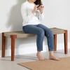 South Shore Balka Wood Bench Beige/Natural: Acacia Legs, Woven Polypropylene Seat, Entryway Furniture - 3 of 4