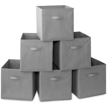 Casafield Set of 6 Collapsible Fabric Storage Cube Bins, Foldable Cloth Baskets for Shelves and Cubby Organizers