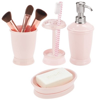 Creative Scents Polar White 3 Pcs Bathroom Set - Features: Soap Dispenser, Toothbrush  Holder, And Soap Dish : Target