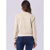 INSPIRE CHIC Women's Faux Suede Cropped Stand Collar Zip-Up Bomber Jackets - 3 of 4
