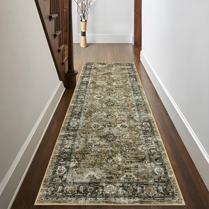 Nasitip Bohemia Floral Area Rug,Machine Non-Slip&Washable , Soft Low Pile for Easy-Living Room，bedroom - 1 of 4