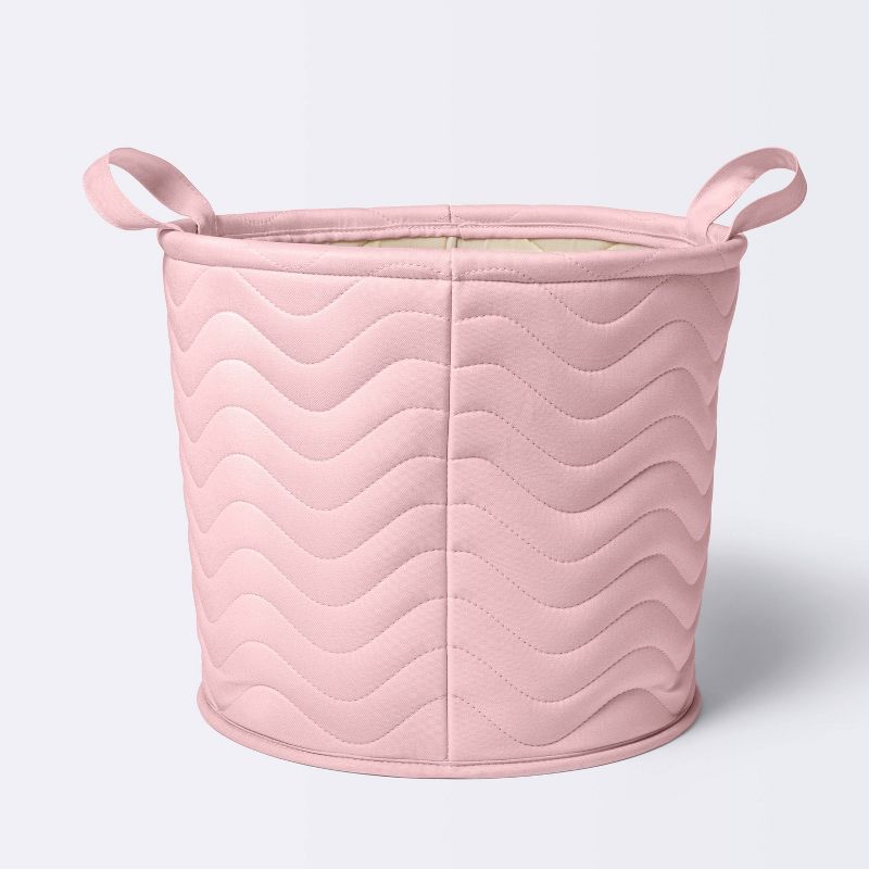 Quilted Fabric Large Round Storage  Basket - Light Pink - Cloud Island&#8482;, 1 of 6