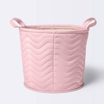 Quilted Fabric Large Round Storage  Basket - Light Pink - Cloud Island™