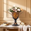 Vintage French Metal Urn Planter ¨C Distressed Black & Gold Decorative Flower Pot with Handles - 4 of 4