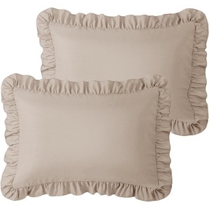 LISM 20"x 26"Ruffle Pillowcases Set of 2,Ruffled Pillow Shams with Envelope Closure - 1 of 4