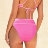 Women's Vibrant High-Waisted Bikini Bottoms with Contrast Trim - Cupshe - 3 of 3