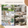 LAGarden 7' Patio Beige Umbrella with Tassels UPF50+ Boho Style 5-Year-Non-Fading for Outdoor,Model:BH7W-01P 7FT Ivory with Tassels - 3 of 4