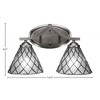 Toltec Lighting Zilo 2 - Light Vanity in  Graphite with 7" Diamond Ice Art Glass Shade - 2 of 2