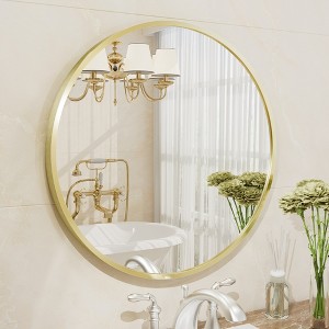 Apmir  Round High Quality Aluminum Alloy Framed French Cleat Mounted Wall Decor Bathroom Vanity Mirror - 1 of 4