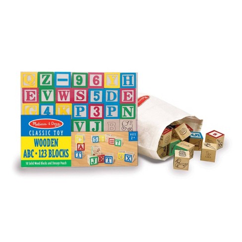 Oaktown Supply ABC Wooden Building Blocks for Baby. Large (1 Â¾â