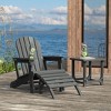 WestinTrends Azura 3-Piece HDPE Outdoor Patio Adirondack Chair with Ottoman and 18" Side Table Set, Gray - 2 of 4