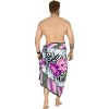 LA LEELA Men's Sarong Beach Cover Up Wraps Swim One Size Purple Hibiscus - 2 of 3