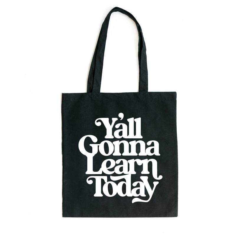 City Creek Prints Gonna Learn Today Bold Canvas Tote Bag - 15x16 - Black, 1 of 2
