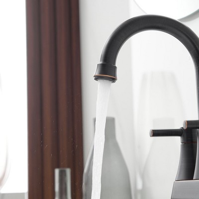Oil Rubbed Bronze 4-Inch Centerset 2-Handle High-Arc Bathroom Faucet