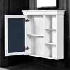 Alilang 30.07 Inch Wall-Mounted White Bathroom Cabinet with Mirrored Door and Open Shelves - White - image 2 of 4