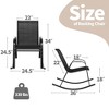 Costway 2 PCS Patio Rocking Chair Heavy-Duty Metal Rocker Outdoor Anti-Slip Black - 3 of 4