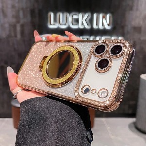 HTUTWOO Magnetic Case for iPhone 17/17 Air/17 Pro/17 Pro Max with Mirror, Bling Sparkly Diamond Phone Protective Cover - 1 of 4