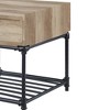 Acme Furniture Brantley 22" Drawer and 1 Tier Shelf Accent Tables Oak and Sandy Black: No Assembly, Open Storage - 2 of 4