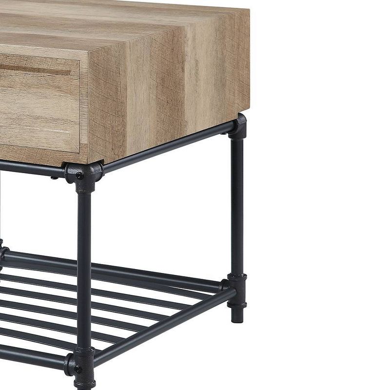 Brantley 22&#34; Drawer and 1 Tier Shelf Accent Tables Oak and Sandy Black - Acme Furniture, 3 of 9