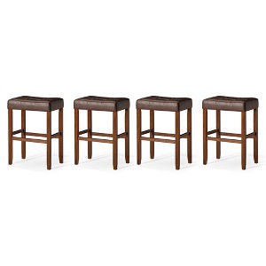 Carte: A La Carte Home Harper Backless Kitchen Stool in Vegan Leather Upholstered Seat, Set of 4 - 1 of 4