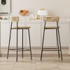 ChicFurnit Dining Chairs 2 PCS High Bar Stools Back Armless Dining Chairs for Kitchen Island, Beige, 14.96"*15.15"*34.84" - 3 of 4