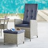 5pc All-Weather Wicker Haven Recliner and Accent Table Set - Alaterre Furniture: Outdoor Lounge with Ottomans - 3 of 4