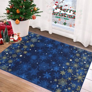 COZONY Washable Christmas Area Rug with Snowflakes, Soft Low Pile Non-Slip Non-Shedding Carpet for Living Room Holiday Accent Decor - 1 of 4