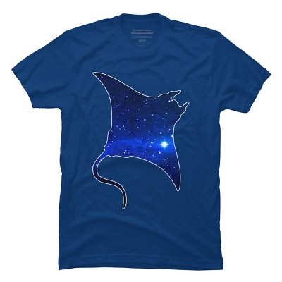 Men's Design By Humans Space Manta Ray By Shrenk T-Shirt
