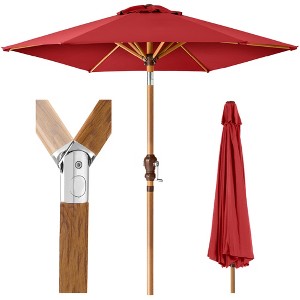 Best Choice Products 10ft Outdoor Woodgrain Pattern Steel Market Patio Umbrella w/ Crank, Tilt - 1 of 4