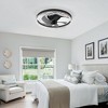 DAKAFUL Crystal Ceiling Fan with Light and Remote,Low Profile Fandelier,6 Speeds,Dimmable and Reversible for Bedroom, Living Room(Black) - 3 of 4