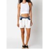 Women's Contrast Waistband Denim Shorts - OLIVACEOUS - 3 of 4